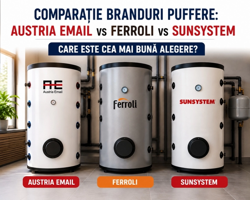 Austria Email vs Ferroli vs Sunsystem: ce puffer alegi pentru instalatia ta?